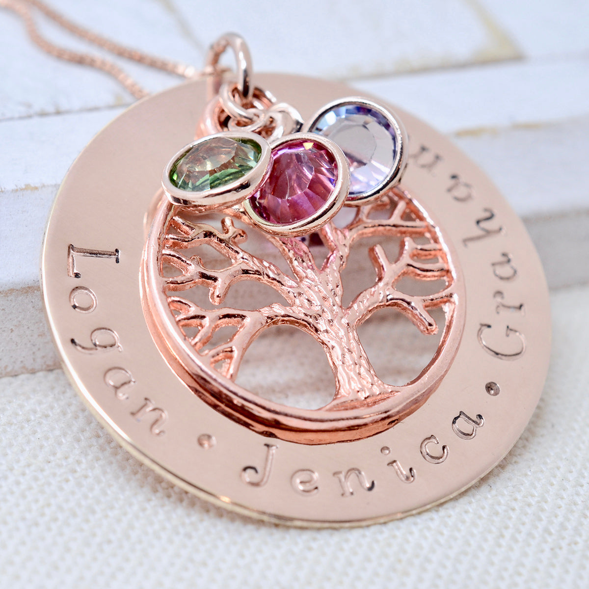 Family Tree Necklace - Rose Gold - Love It Personalized