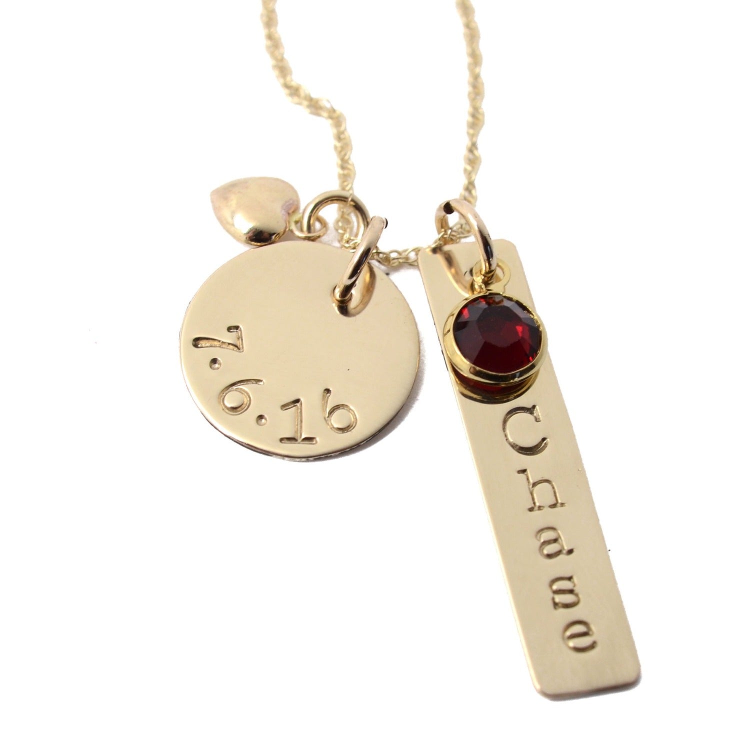 Disc & Tag Personalized Necklace - Gold Filled - Love It Personalized