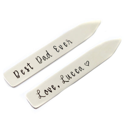 Personalized Collar Stays for Dad - Love It Personalized