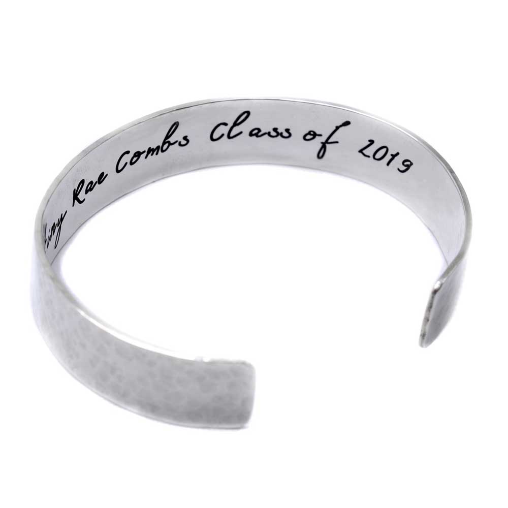 Graduation Cuff Bracelet - Sterling Silver - Love It Personalized