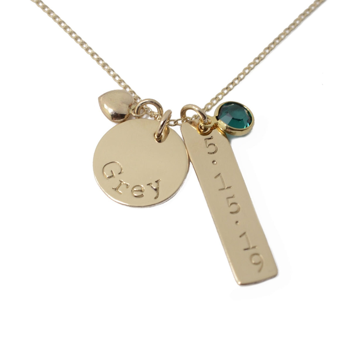 Disc &amp; Tag Personalized Necklace - Gold Filled - Love It Personalized