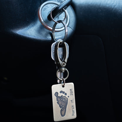 Custom Baby Footprint Keychain - Love It Personalized