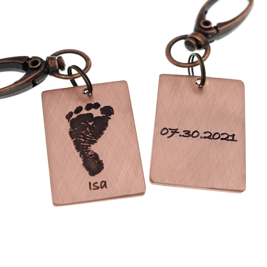 Custom Baby Footprint Keychain - Love It Personalized