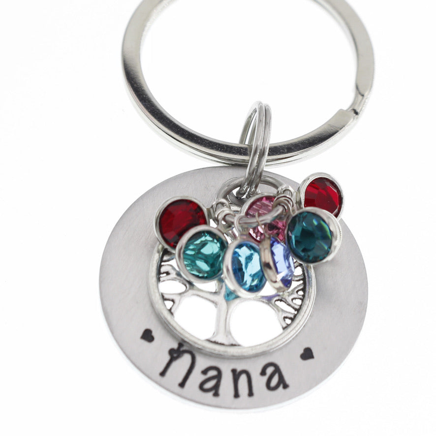 Mom or Grandma Keychain with Birthstones - Love It Personalized