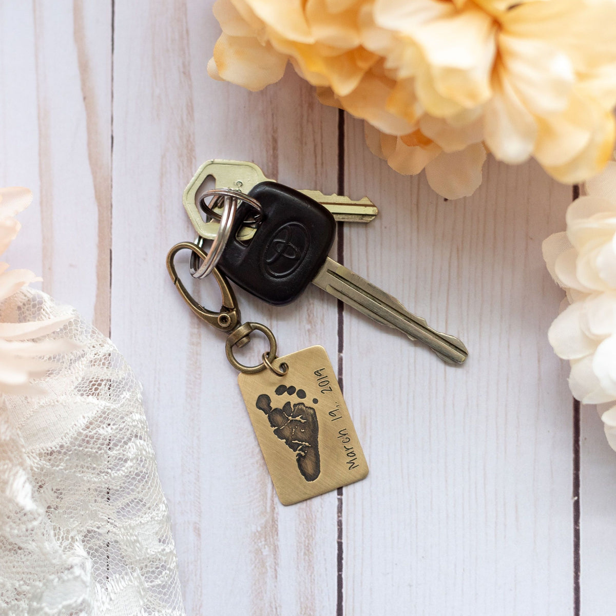 Custom Baby Footprint Keychain – Love It Personalized