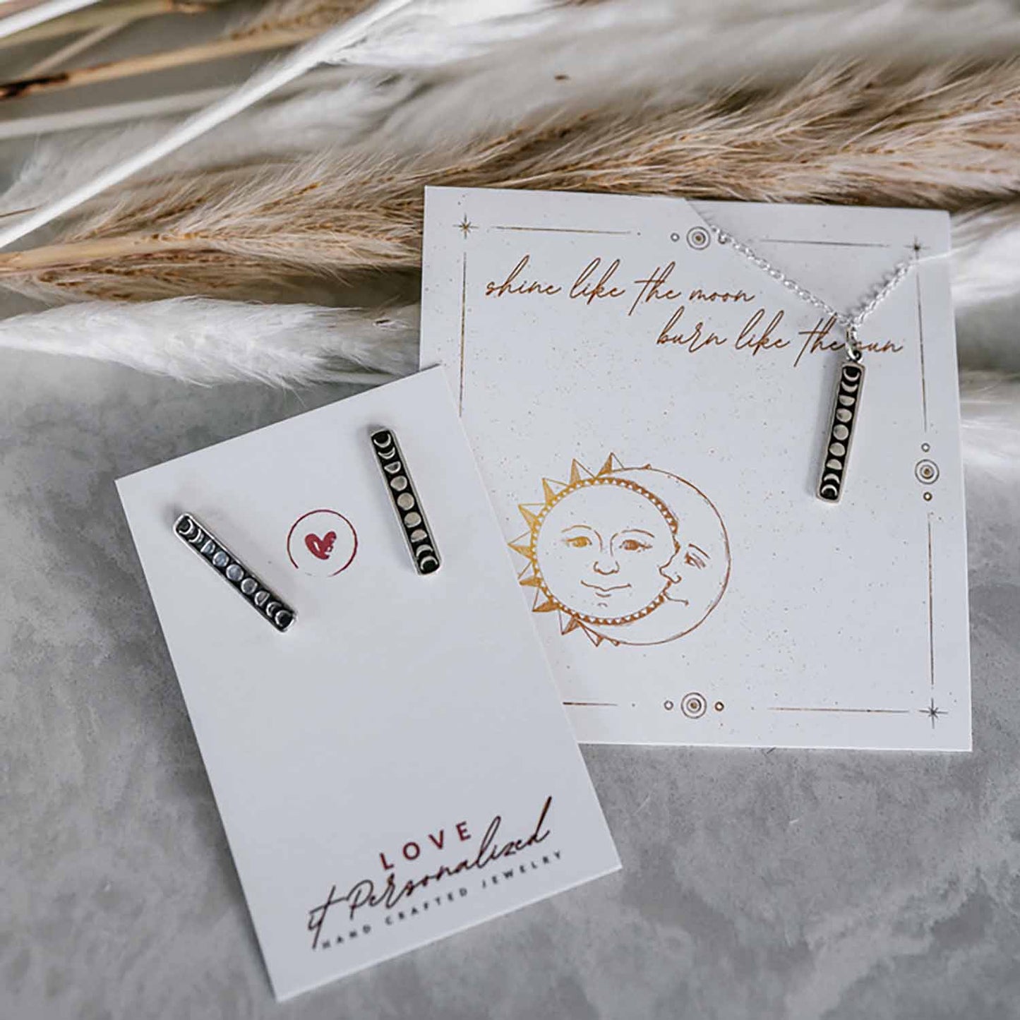 Moon Phases Vertical Earrings - Love It Personalized