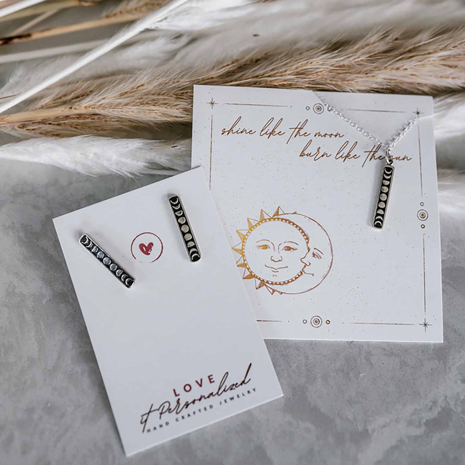 Moon Phases Vertical Earrings - Love It Personalized