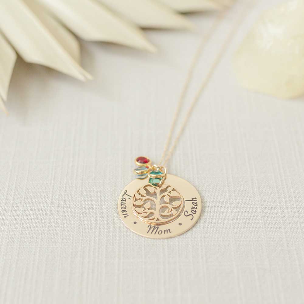 Buy Crystal Birthstone Necklace for Mom, Personalized Family Tree Necklace,  Mom's Birthstone Necklace, Grandma Necklace Gift Online in India - Etsy