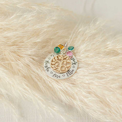 Family Tree Necklace with Birthstones - Love It Personalized