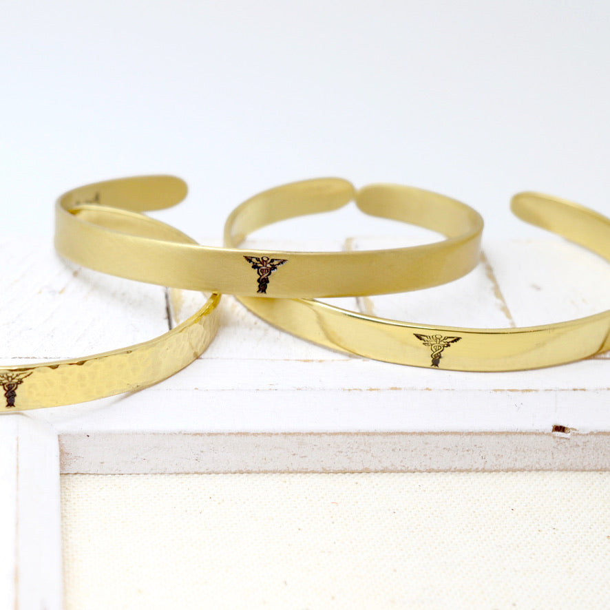 Medical Alert Cuff - Brass 1/4 in - Love It Personalized