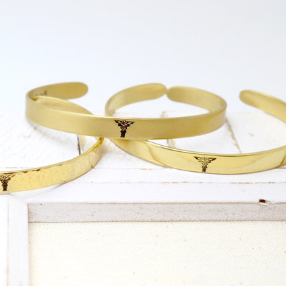 Medical Alert Cuff - Brass 1/4 in - Love It Personalized