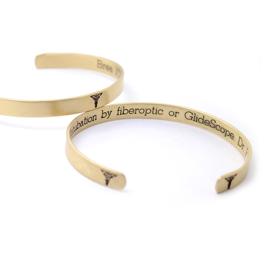 Medical Alert Cuff - Brass 1/4 in - Love It Personalized