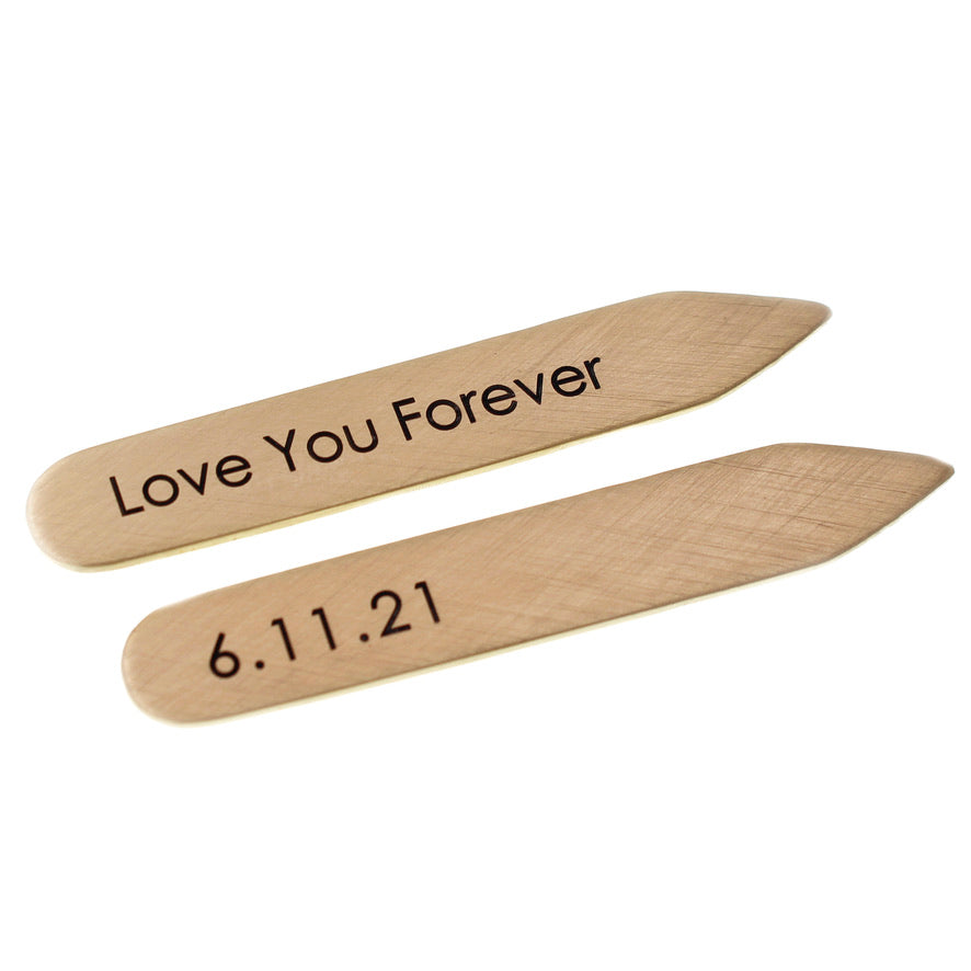 Bronze Collar Stays - 8th Anniversary Gift - Love It Personalized