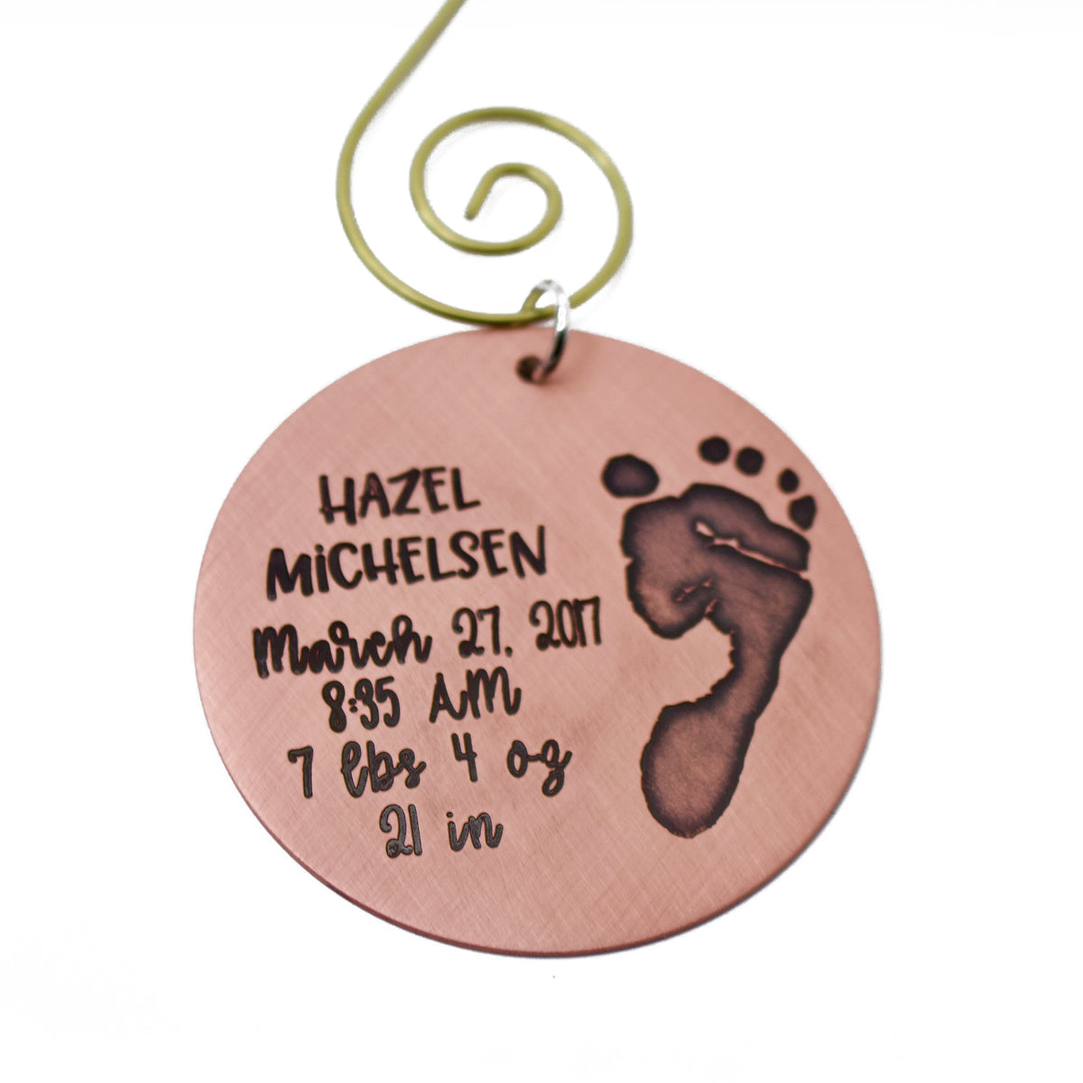 Baby&#39;s First Christmas Engraved Footprint Ornament - Love It Personalized