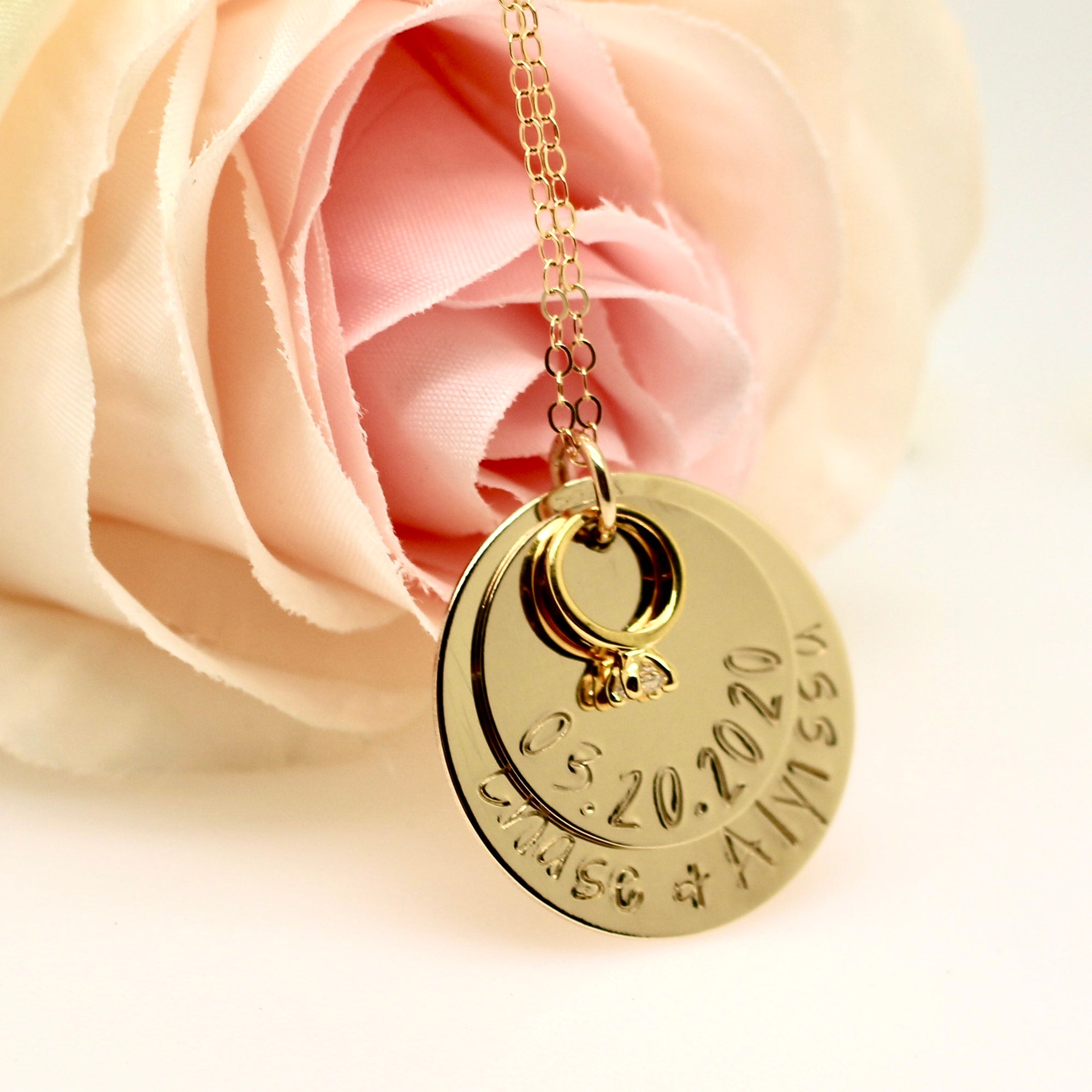 Wedding Ring Necklace - Gold Filled - Love It Personalized
