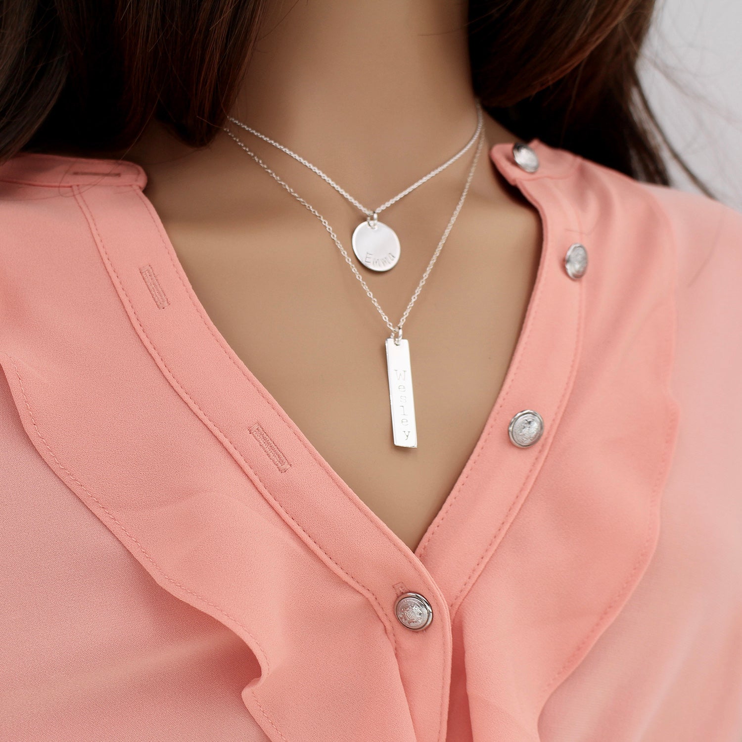 Sterling Silver Round Disc Necklace - 5/8" - Love It Personalized