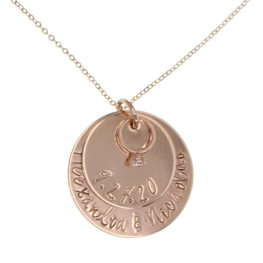 Rose Gold Wedding Ring Necklace - Love It Personalized