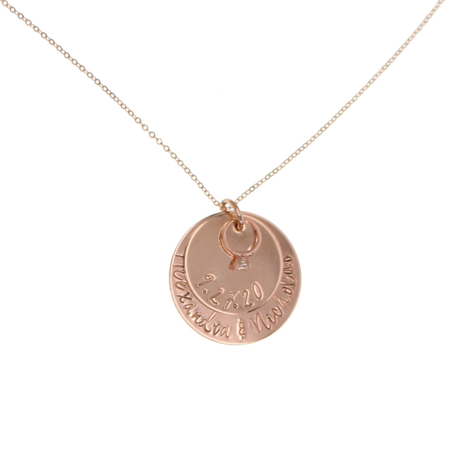 Rose Gold Wedding Ring Necklace - Love It Personalized