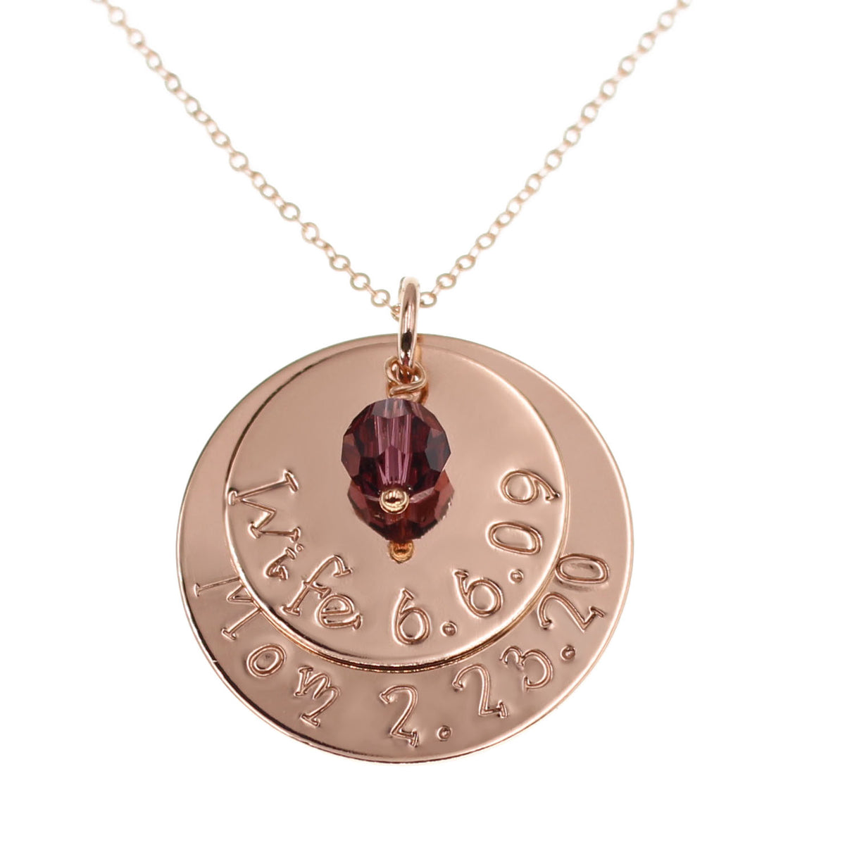 Rose Gold Personalized Necklace with Birthstone - Love It Personalized