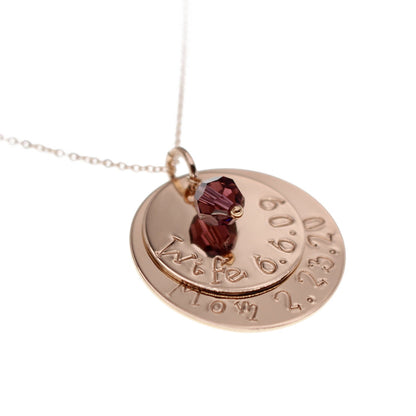 Rose Gold Personalized Necklace with Birthstone - Love It Personalized