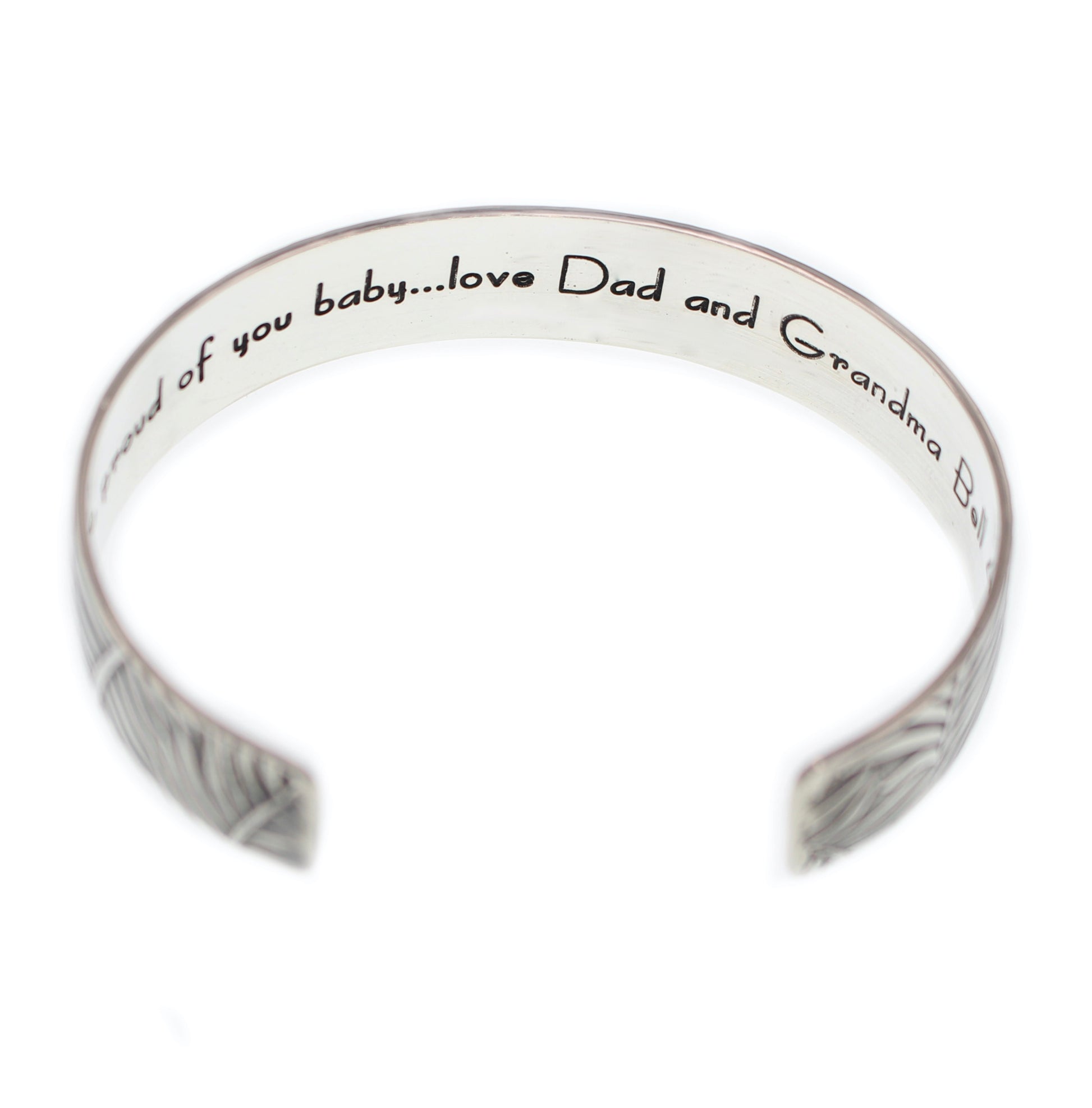 Fern Pattern Personalized Cuff Bracelet - 1/2" - Love It Personalized