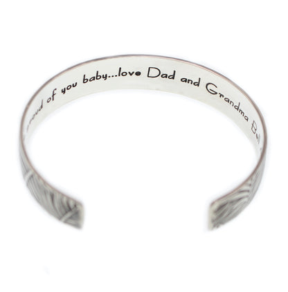 Fern Pattern Personalized Cuff Bracelet - 1/2" - Love It Personalized