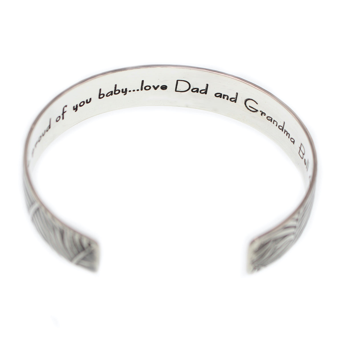 Fern Pattern Personalized Cuff Bracelet - 1/2&quot; - Love It Personalized