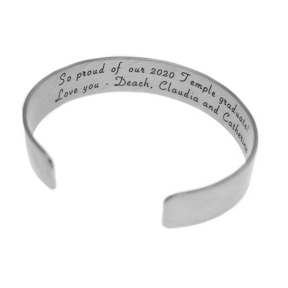 Graduation Cuff Bracelet - Sterling Silver - Love It Personalized