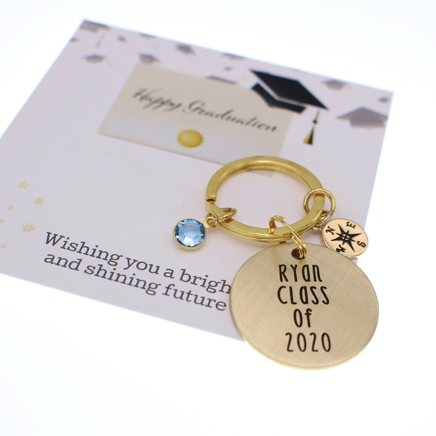 Graduation Compass Keychain - Love It Personalized