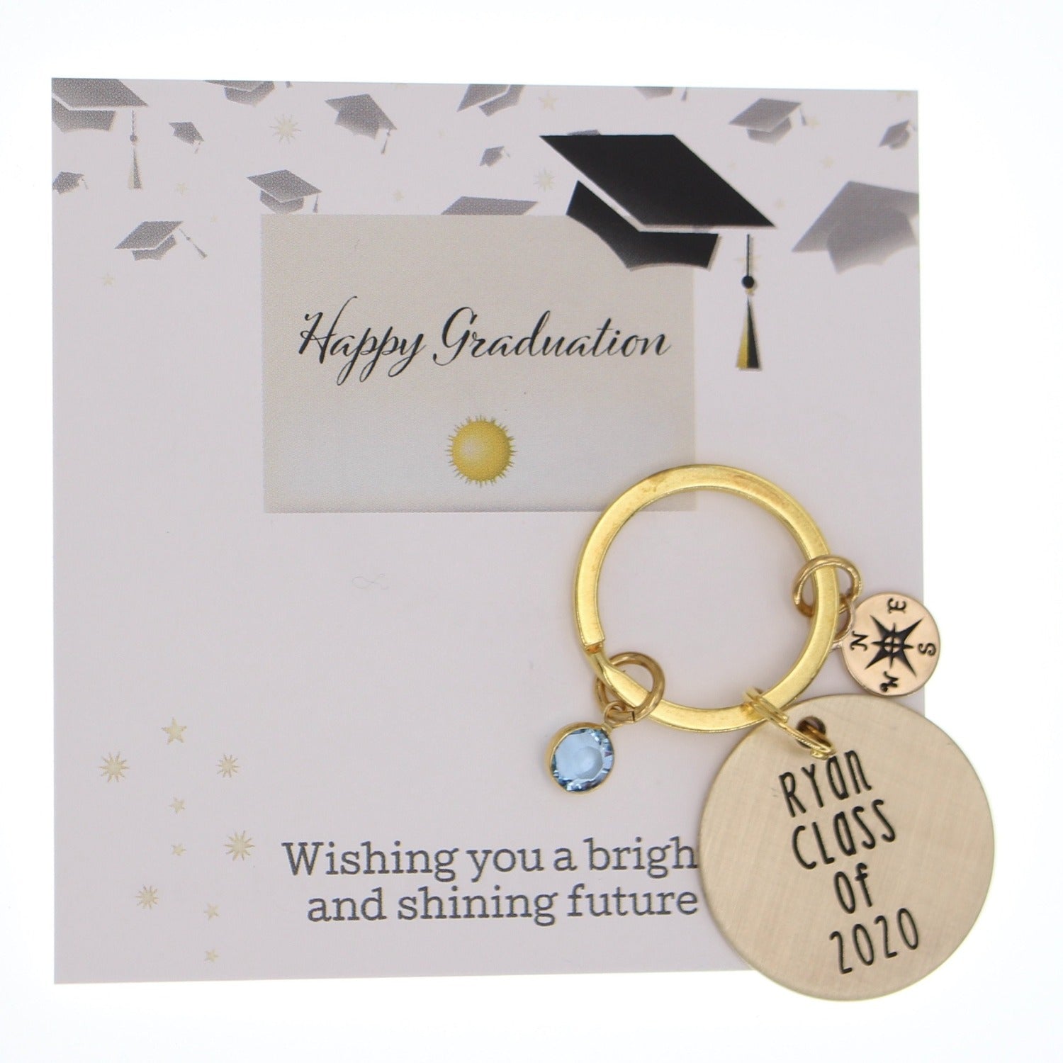 Graduation Compass Keychain - Love It Personalized