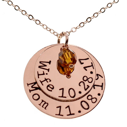 Rose Gold Personalized Necklace with Birthstone - Love It Personalized