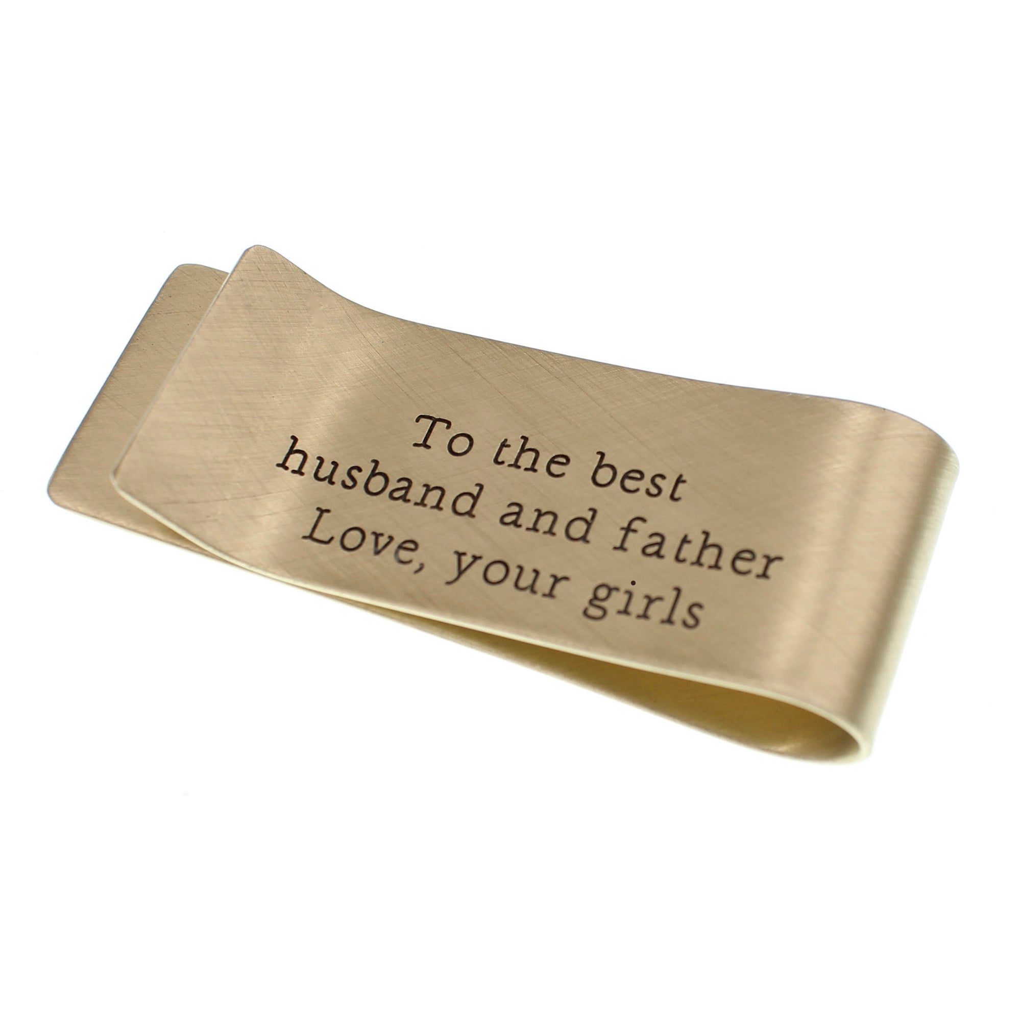 Papa Bear Custom Brass Money Clip Wallet - Engraved with Message from Kids - Bear Claw Gift for Dad - Love It Personalized