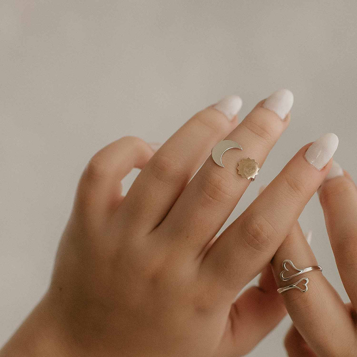 Silver and Bronze Moon Adjustable Ring - Love It Personalized