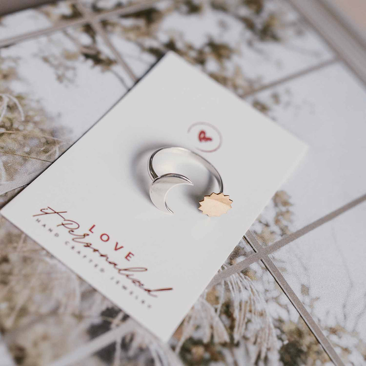 Silver and Bronze Moon Adjustable Ring - Love It Personalized