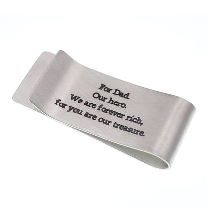 Father's Day Engraved Money Clip with Birthstones - Love It Personalized