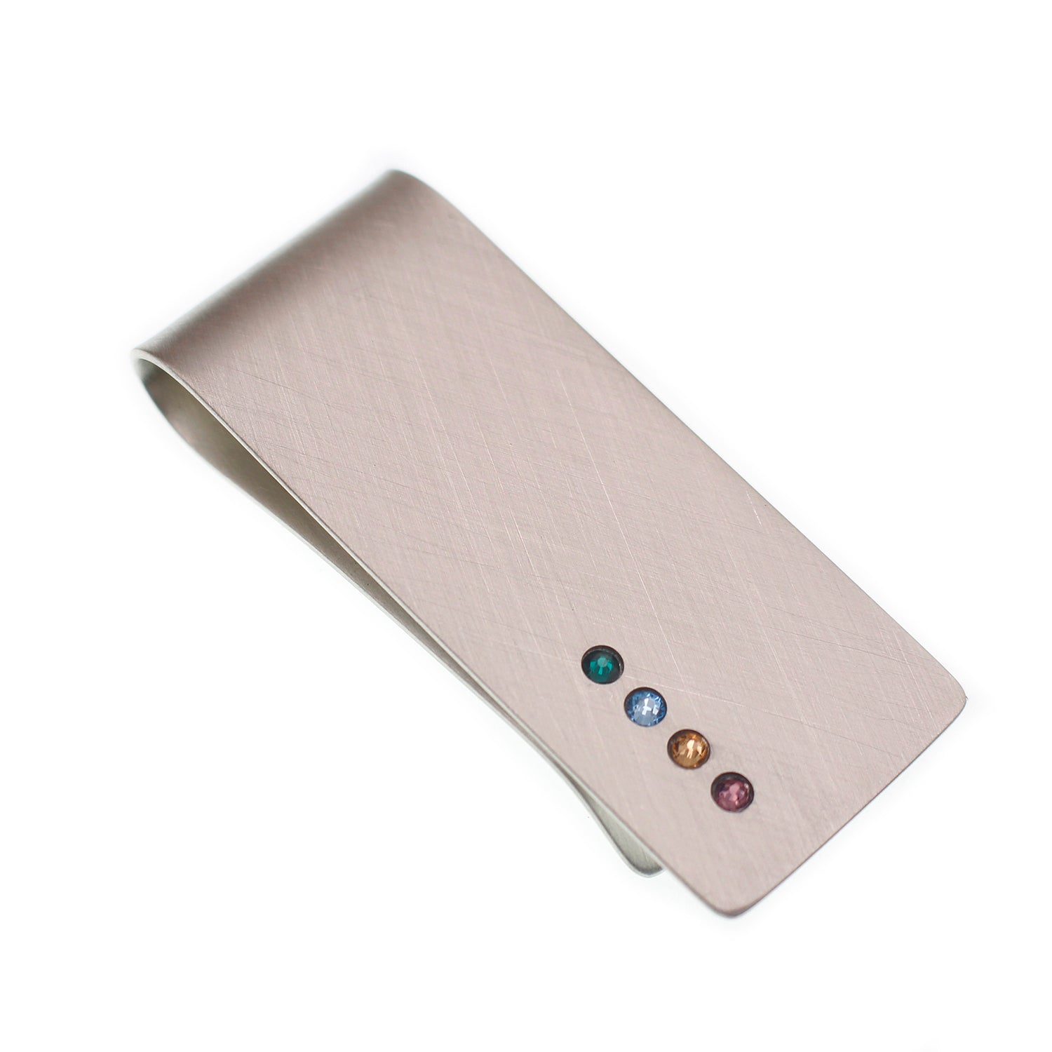 Father's Day Engraved Money Clip with Birthstones - Love It Personalized