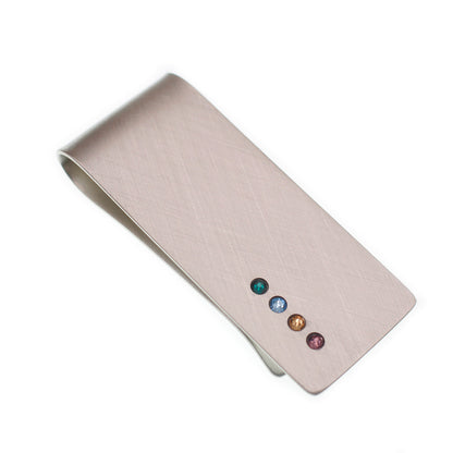 Father's Day Engraved Money Clip with Birthstones - Love It Personalized