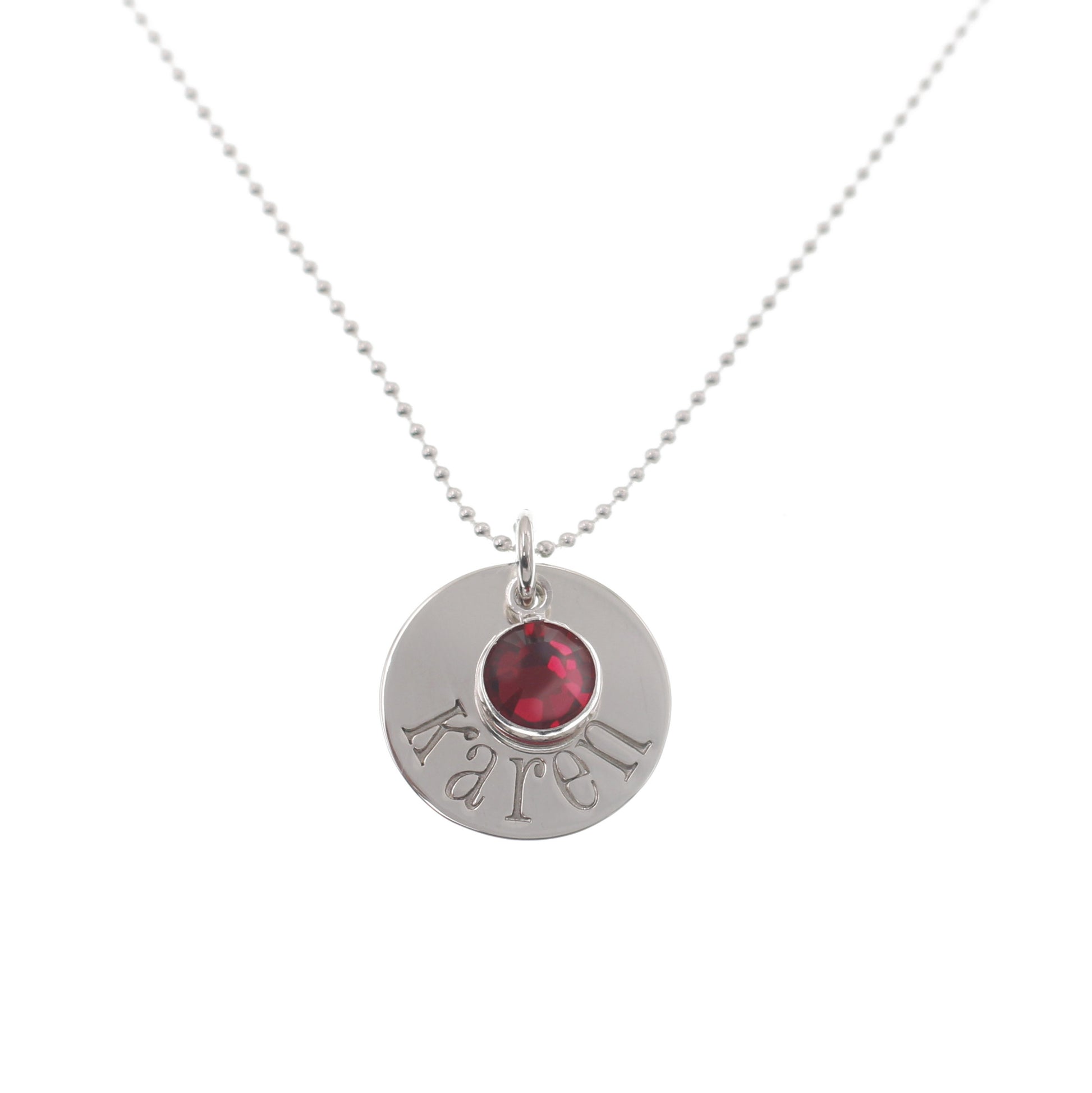 Simple Birthstone Necklace - 5/8" - Love It Personalized