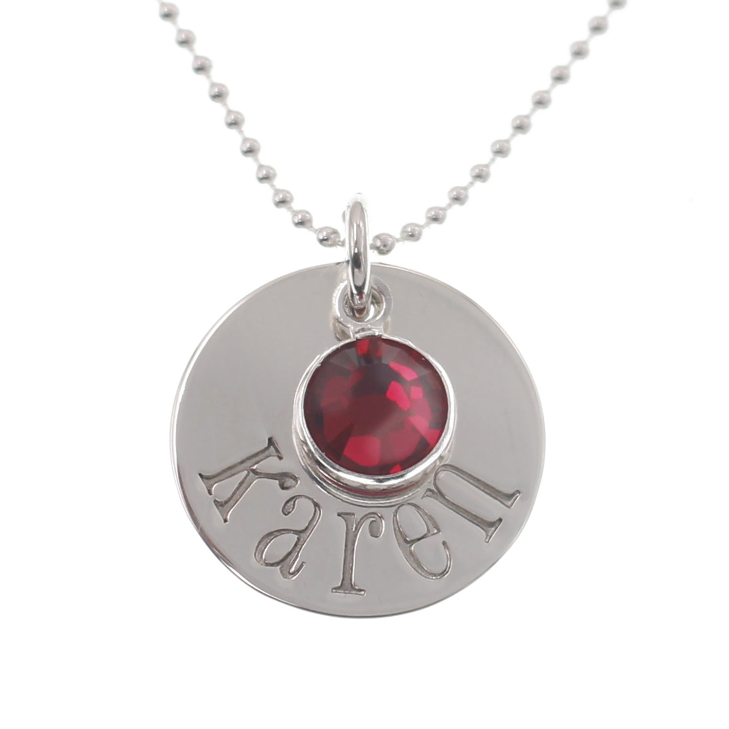 Simple Birthstone Necklace - 5/8" - Love It Personalized