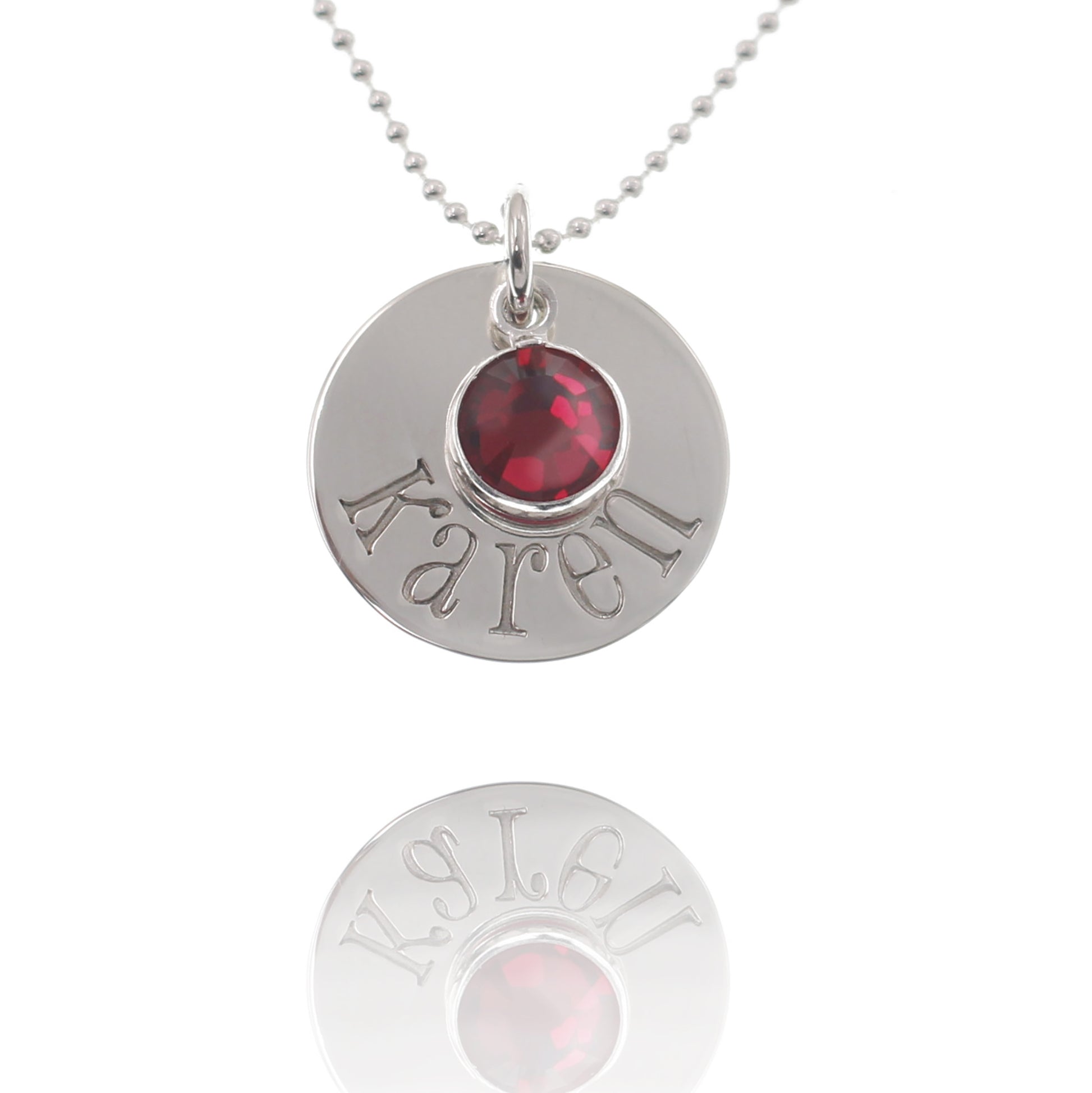 Simple Birthstone Necklace - 5/8" - Love It Personalized