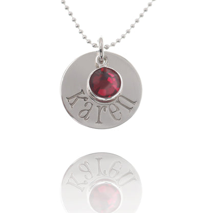 Simple Birthstone Necklace - 5/8" - Love It Personalized