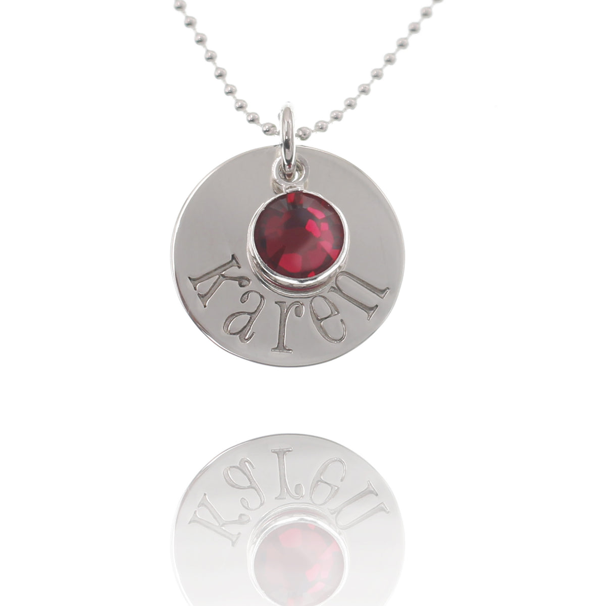 Simple Birthstone Necklace - 5/8&quot; - Love It Personalized