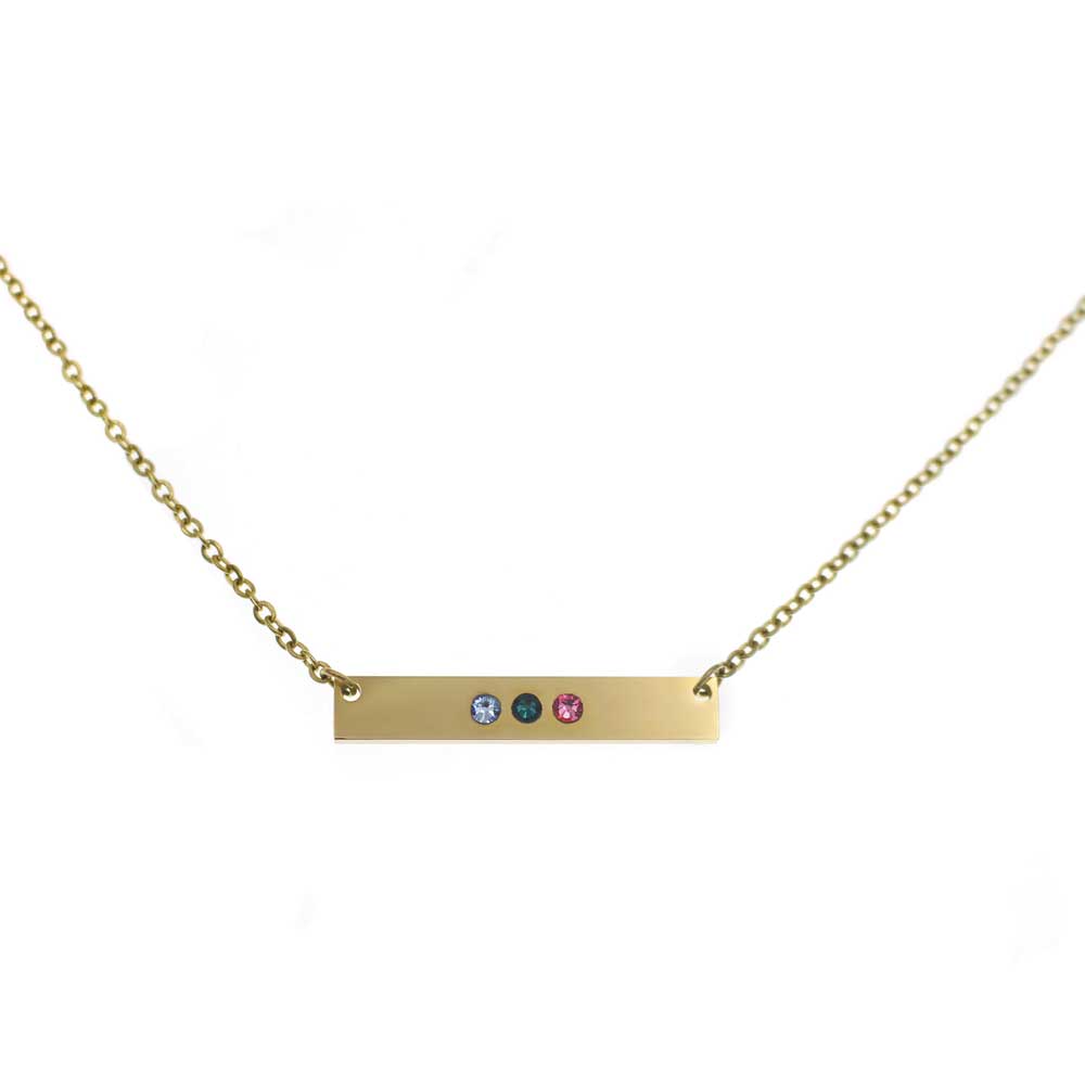 Horizontal Birthstone Bar Necklace - Love It Personalized