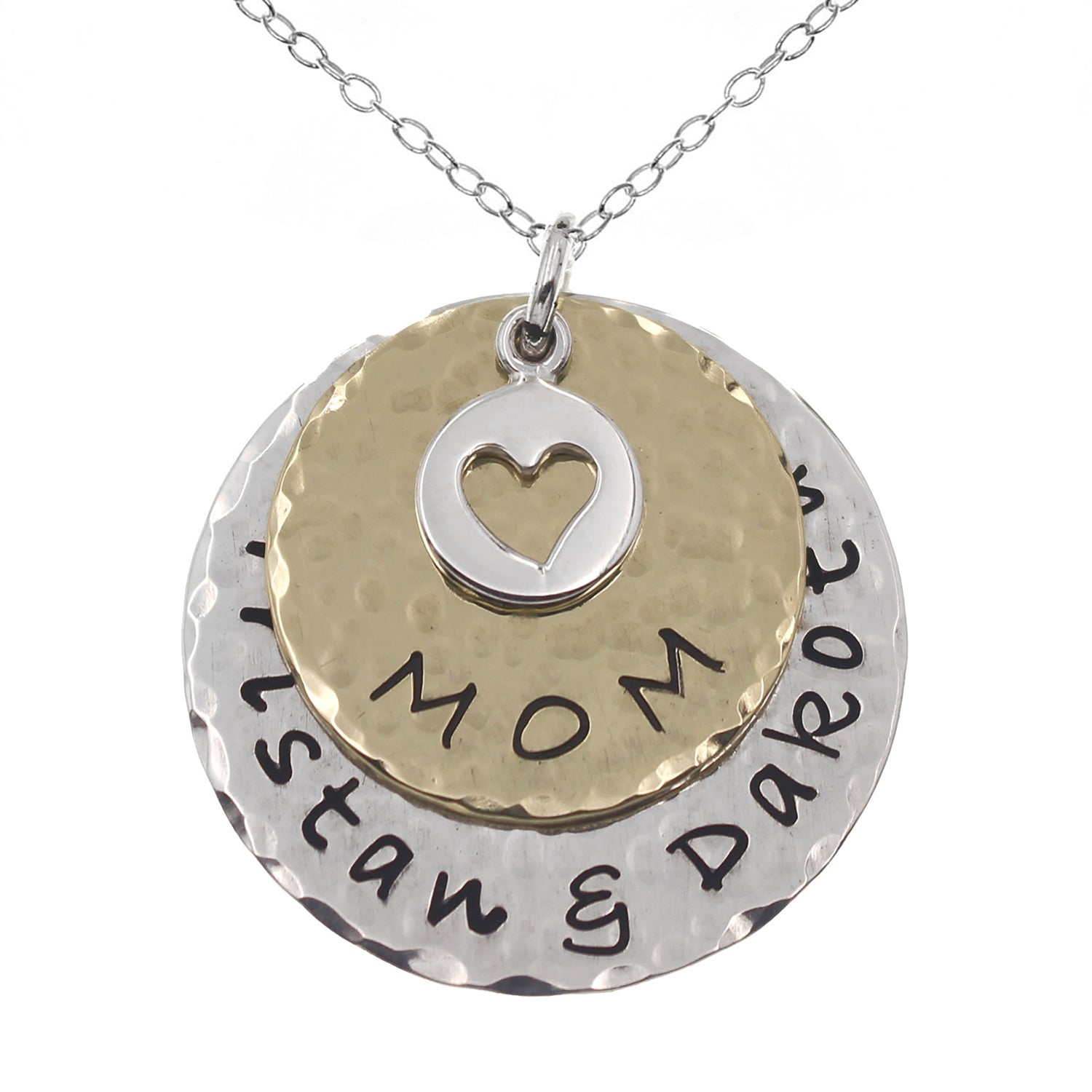 Rustic Silver and Gold Mother's Necklace - Love It Personalized