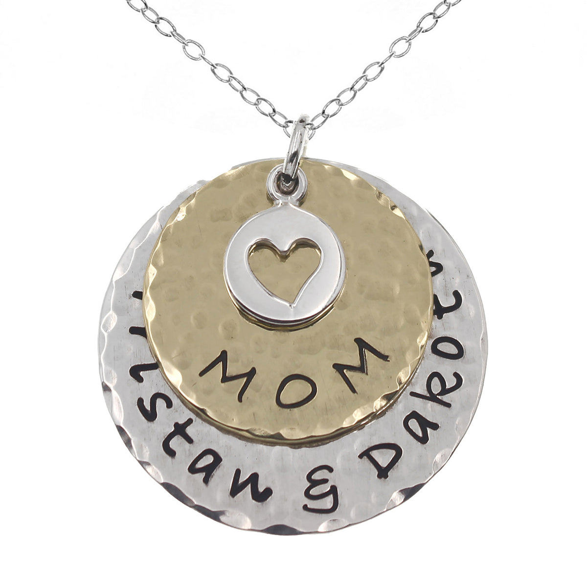 Rustic Silver and Gold Mother&#39;s Necklace - Love It Personalized