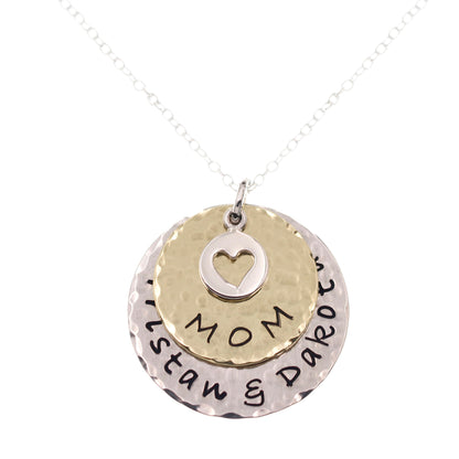 Rustic Silver and Gold Mother's Necklace - Love It Personalized