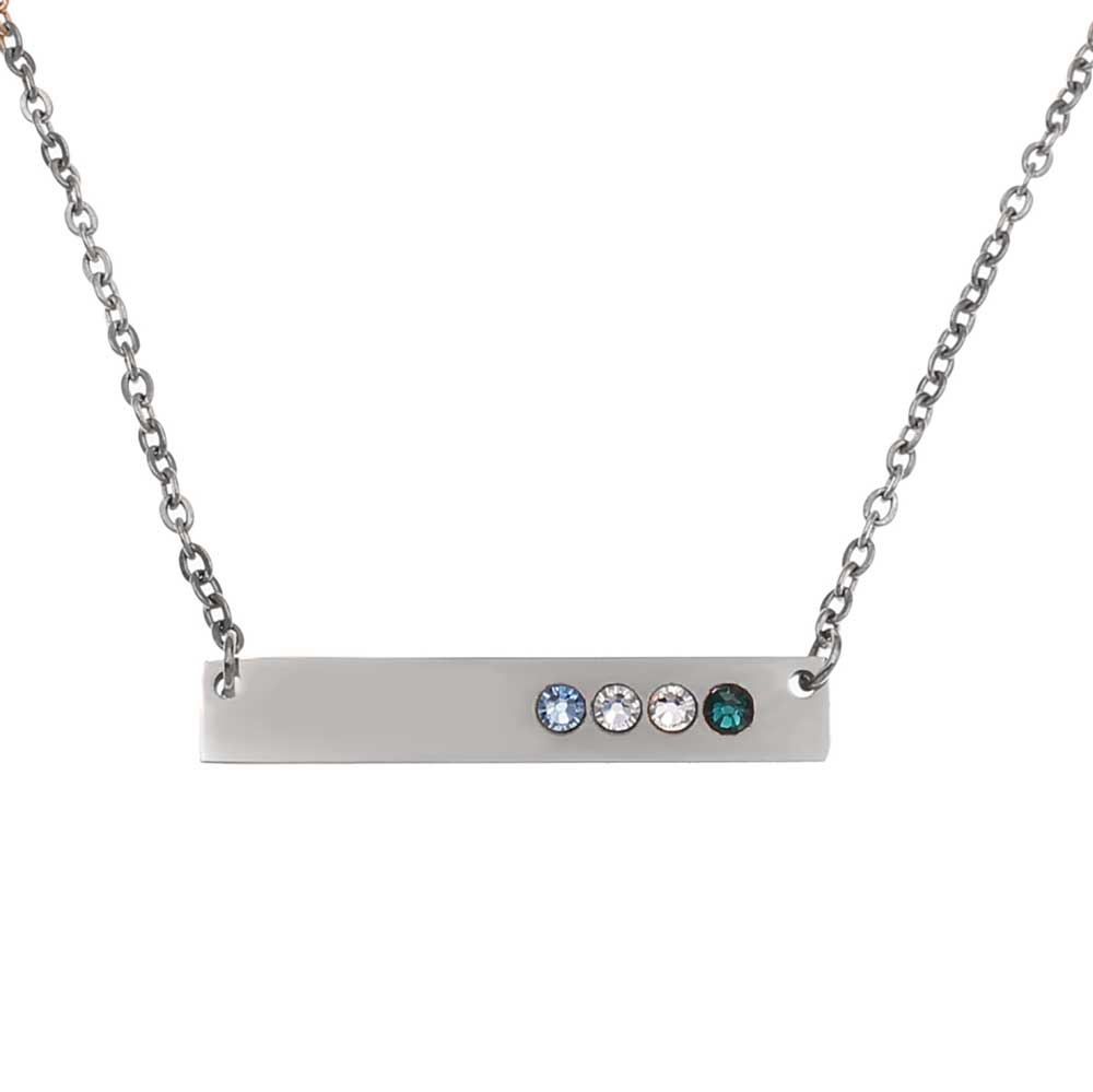 Horizontal Birthstone Bar Necklace - Love It Personalized