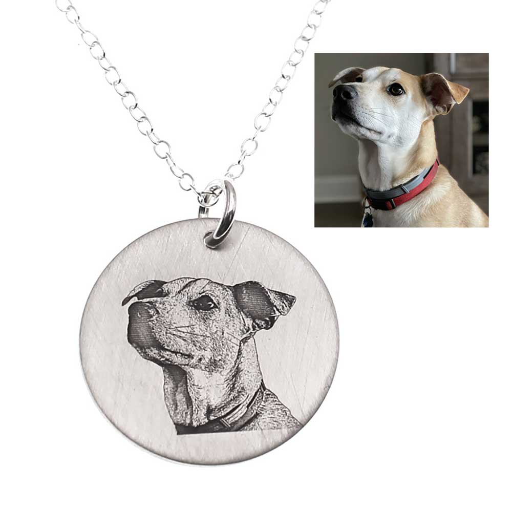 Engraved Pet Portrait Necklace - Love It Personalized