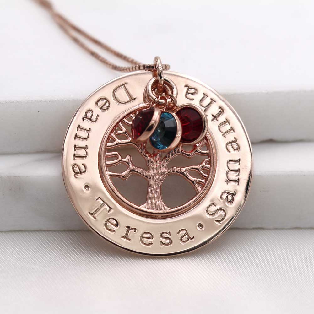 Family Tree Necklace - Rose Gold - Love It Personalized