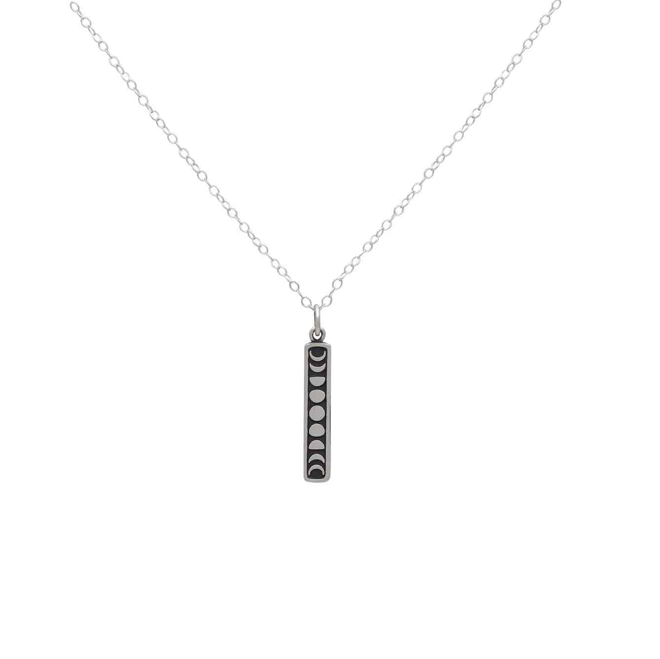 Moon Phases Vertical Pendant Necklace - Love It Personalized